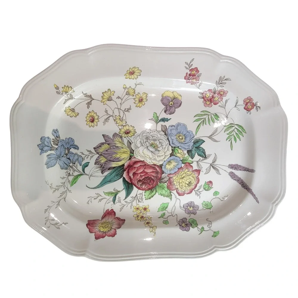 Copeland Spode Gainsborough Oblong Oval Rectangular Serving Platter 13x16.5 in
